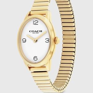 Coach Women's Gold Watch with White Dial
